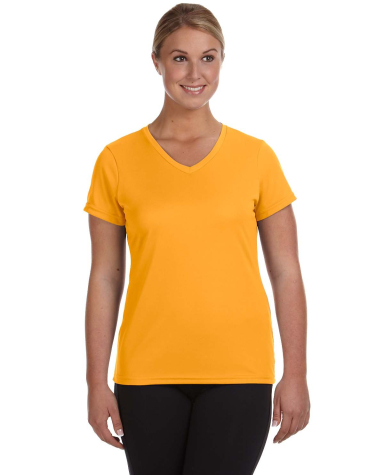 1790 Augusta Sportswear - Ladies' V-Neck Wicking T in Gold front view
