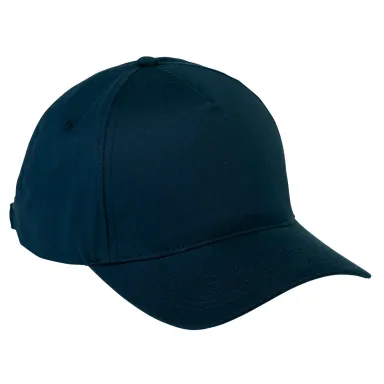 BX034 Big Accessories 5-Panel Brushed Twill Cap in Navy front view
