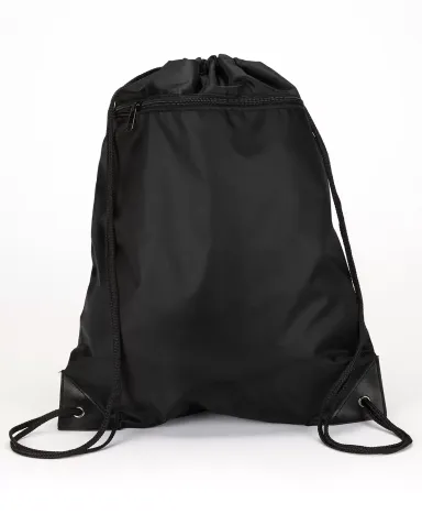 8888 Liberty Bags - Denier Nylon Zippered Drawstri BLACK front view