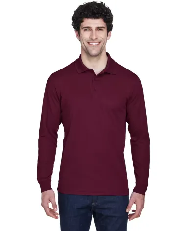 88192 Core 365 Pinnacle  Men's Performance Long Sl BURGUNDY front view