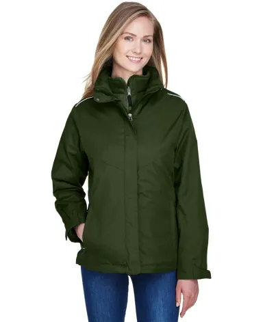 78205 Core 365 Ladies' Region 3-in-1 Jacket with F FOREST front view