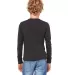 BELLA+CANVAS 3501Y Youth Long-Sleeve T-Shirt in Char blk triblnd back view
