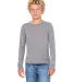 BELLA+CANVAS 3501Y Youth Long-Sleeve T-Shirt in Grey triblend front view