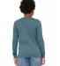 BELLA+CANVAS 3501Y Youth Long-Sleeve T-Shirt in Hthr deep teal back view
