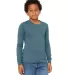 BELLA+CANVAS 3501Y Youth Long-Sleeve T-Shirt in Hthr deep teal front view