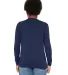 BELLA+CANVAS 3501Y Youth Long-Sleeve T-Shirt in Navy triblend back view