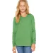 BELLA+CANVAS 3501Y Youth Long-Sleeve T-Shirt in Green triblend front view