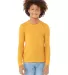 BELLA+CANVAS 3501Y Youth Long-Sleeve T-Shirt in Hthr yllow gold front view
