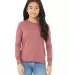BELLA+CANVAS 3501Y Youth Long-Sleeve T-Shirt in Heather mauve front view