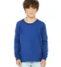 BELLA+CANVAS 3501Y Youth Long-Sleeve T-Shirt in True royal front view