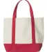 8867 UltraClub Seaside Canvas Boat Tote  RED back view
