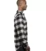 Burnside B8210 Yarn-Dyed Long Sleeve Flannel in Ecru/ black side view