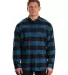 Burnside B8210 Yarn-Dyed Long Sleeve Flannel in Blue/ black front view