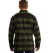 Burnside B8210 Yarn-Dyed Long Sleeve Flannel in Army/ black back view