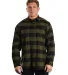 Burnside B8210 Yarn-Dyed Long Sleeve Flannel in Army/ black front view
