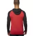 Burnside B8127 Yarn-Dyed Raglan Pullover in Red/ black back view