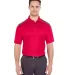 8215 UltraClub® Adult Cool & Dry 2-Tone Mesh Piqu RED/ CHARCOAL front view