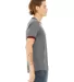 BELLA+CANVAS 3055 Heather Ringer Tee in Dp hthr/ cardnal side view