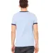 BELLA+CANVAS 3055 Heather Ringer Tee in Hthr blue/ navy back view