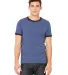 BELLA+CANVAS 3055 Heather Ringer Tee in Hthr nvy/ mdnite front view