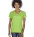 5V00L Gildan Heavy Cotton™ Ladies' V-Neck T-Shir in Lime front view