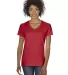 5V00L Gildan Heavy Cotton™ Ladies' V-Neck T-Shir in Red front view