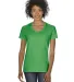 5V00L Gildan Heavy Cotton™ Ladies' V-Neck T-Shir in Irish green front view