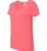 5V00L Gildan Heavy Cotton™ Ladies' V-Neck T-Shir in Coral silk side view