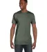 4980 Hanes 4.5 ounce Ring-Spun T-shirt in Fatigue green front view