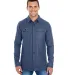 B8200 Burnside - Solid Long Sleeve Flannel Shirt  in Denim front view
