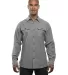 B8200 Burnside - Solid Long Sleeve Flannel Shirt  in Heather grey front view