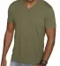 Next Level 6440 Premium Sueded V-Neck T-shirt in Military green front view