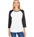 L3530 LAT - Ladies' Fine Jersey Three-Quarter Slee in White/ black front view