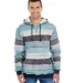 B8603 Burnside - Printed Striped Fleece Sweatshirt in Lt blue/ black front view