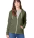 Alternative Apparel 9573 Ladies Eco Fleece Hoodie in Eco tr army grn front view