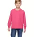 4930B Fruit of the Loom Youth 5 oz., 100% Heavy Co NEON PINK front view