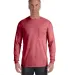 4410 Comfort Colors - Long Sleeve Pocket T-Shirt in Crimson front view