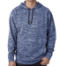 8613 J. America - Cosmic Poly Hooded Pullover Swea in Navy fleck front view