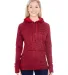 8616 J. America - Women's Cosmic Poly Contrast Hoo RED FLECK/ RED front view