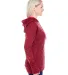 8616 J. America - Women's Cosmic Poly Contrast Hoo RED FLECK/ RED side view