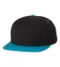 Yupoong 5089M Five Panel Wool Blend Snapback BLACK/ TEAL front view