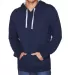 Next Level 9301 Unisex French Terry Pullover Hoody in Mid ny/ hthr gry front view