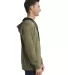 Next Level 9301 Unisex French Terry Pullover Hoody in Miltry grn/ blk side view