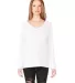 BELLA+CANVAS 8855 Womens Flowy Long Sleeve V-Neck in White front view