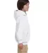 P470 Hanes Youth EcoSmart Pullover Hooded Sweatshi in White side view