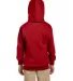 P470 Hanes Youth EcoSmart Pullover Hooded Sweatshi in Deep red back view