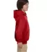 P470 Hanes Youth EcoSmart Pullover Hooded Sweatshi in Deep red side view