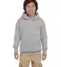 P470 Hanes Youth EcoSmart Pullover Hooded Sweatshi in Light steel front view