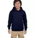 P470 Hanes Youth EcoSmart Pullover Hooded Sweatshi in Navy front view
