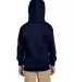 P470 Hanes Youth EcoSmart Pullover Hooded Sweatshi in Navy back view